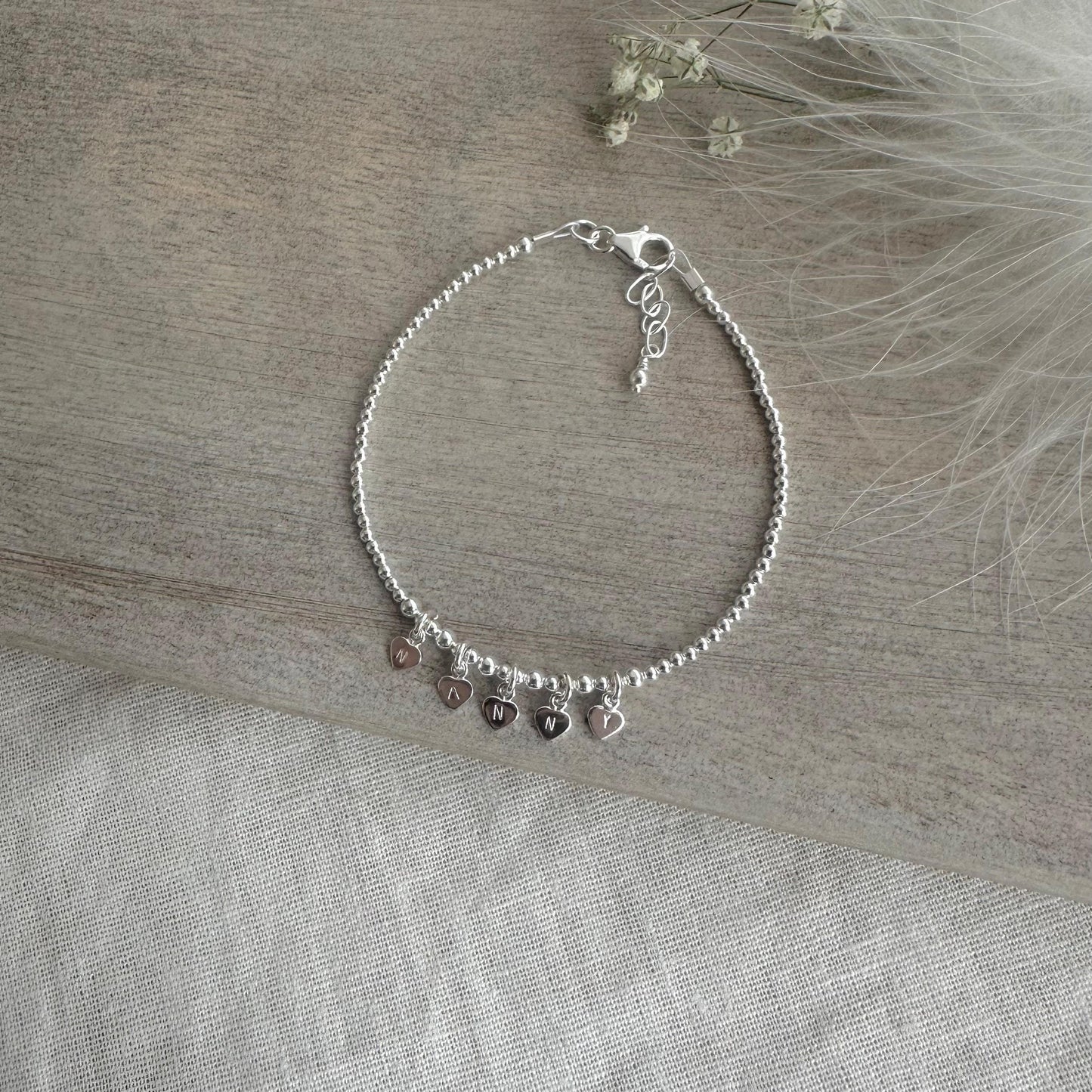 Nanny Charm Bracelet, Nanny Christmas gift, Sterling Silver Jewellery for Grandma, Mother’s Day gift