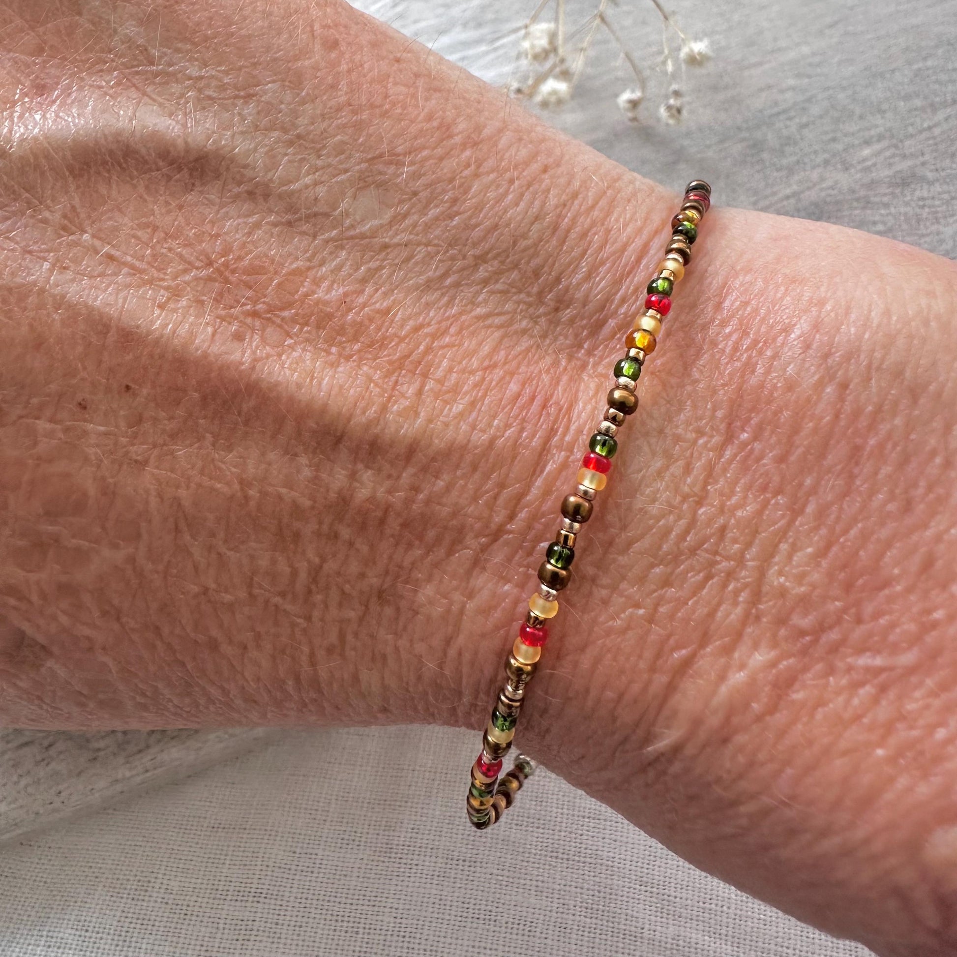 Autumn Colours Bracelet with seed beads v1