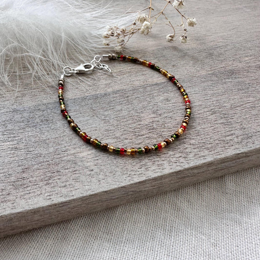 Autumn Colours Bracelet with seed beads v1