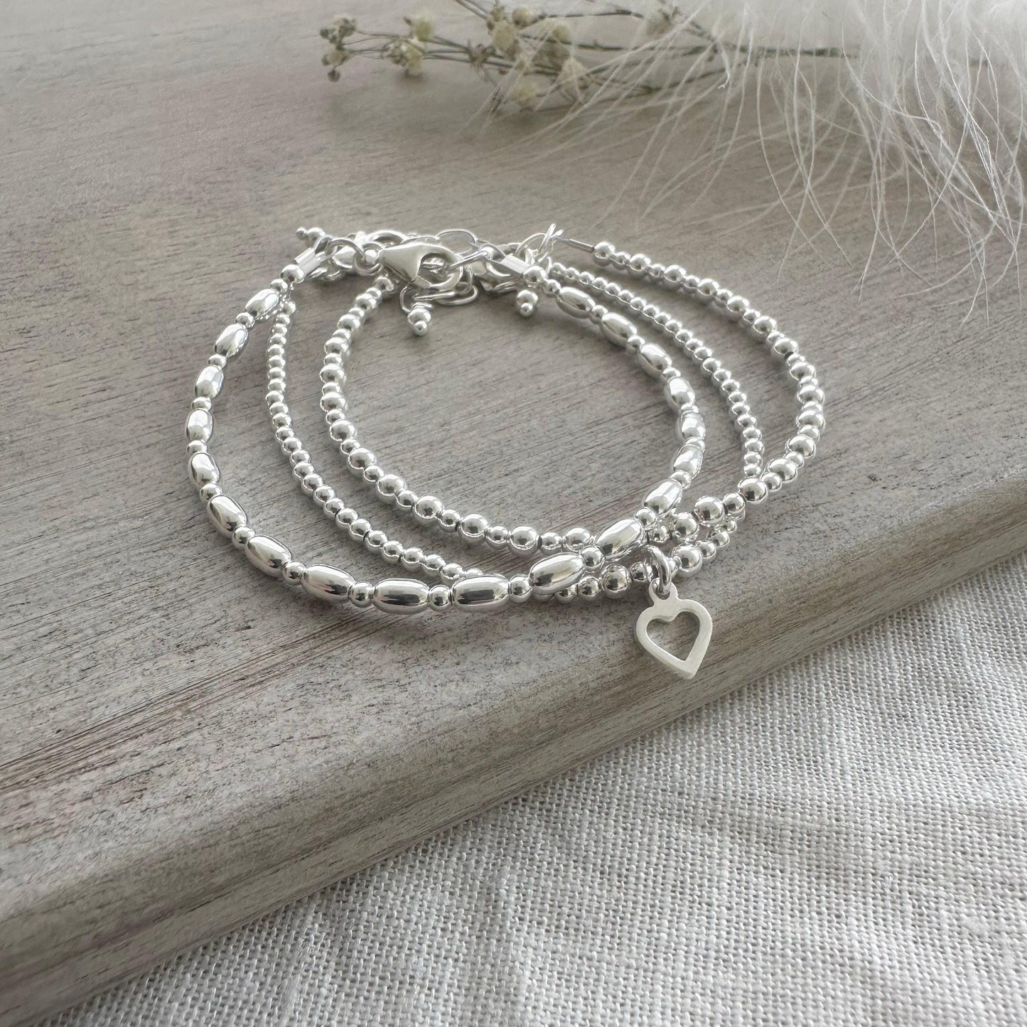 Silver Stacking Bracelet Set, Sterling Silver Bracelets