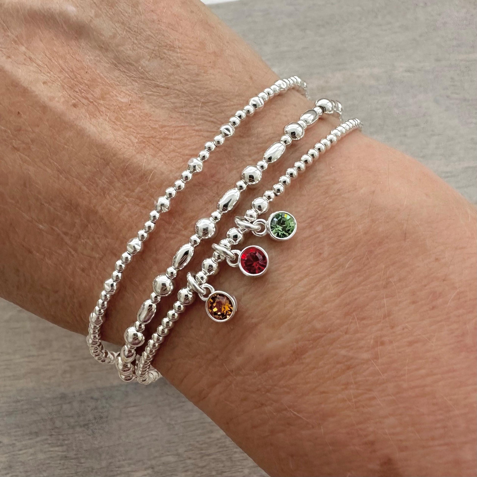 Family Birthstone Bracelet Set with Crystal Charms For Mums, Sentimental for Mothers Day Christmas Day & Birthdays Gifts