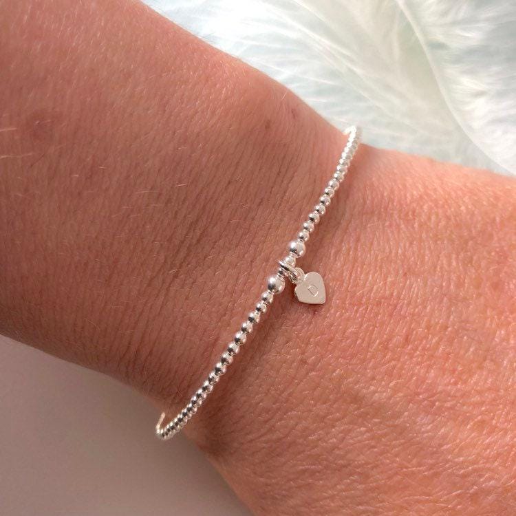 Delicate Personalised Initial Bracelet in Silver