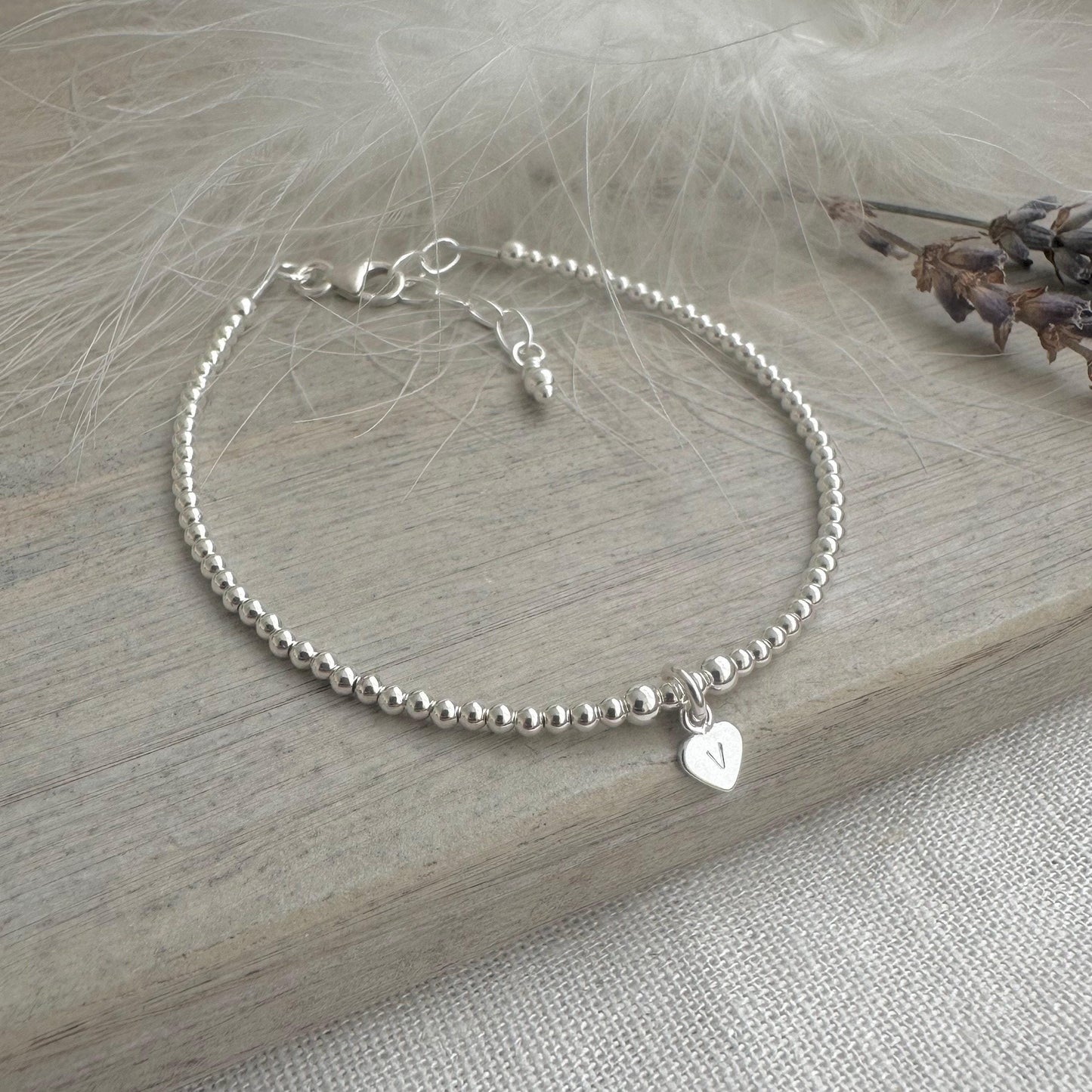 Delicate Personalised Initial Bracelet in Silver