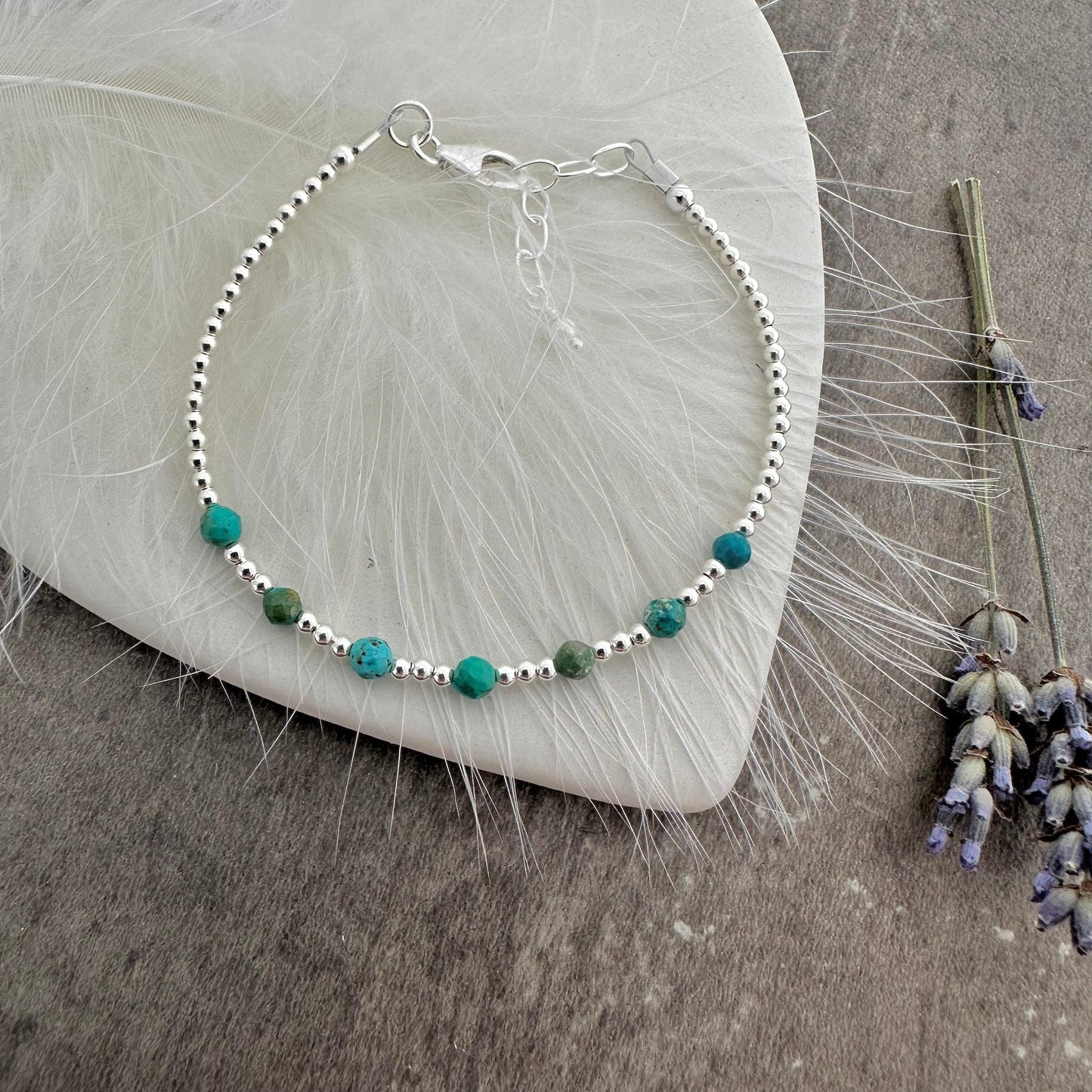 December Birthstone Turquoise Sterling Silver Bracelet