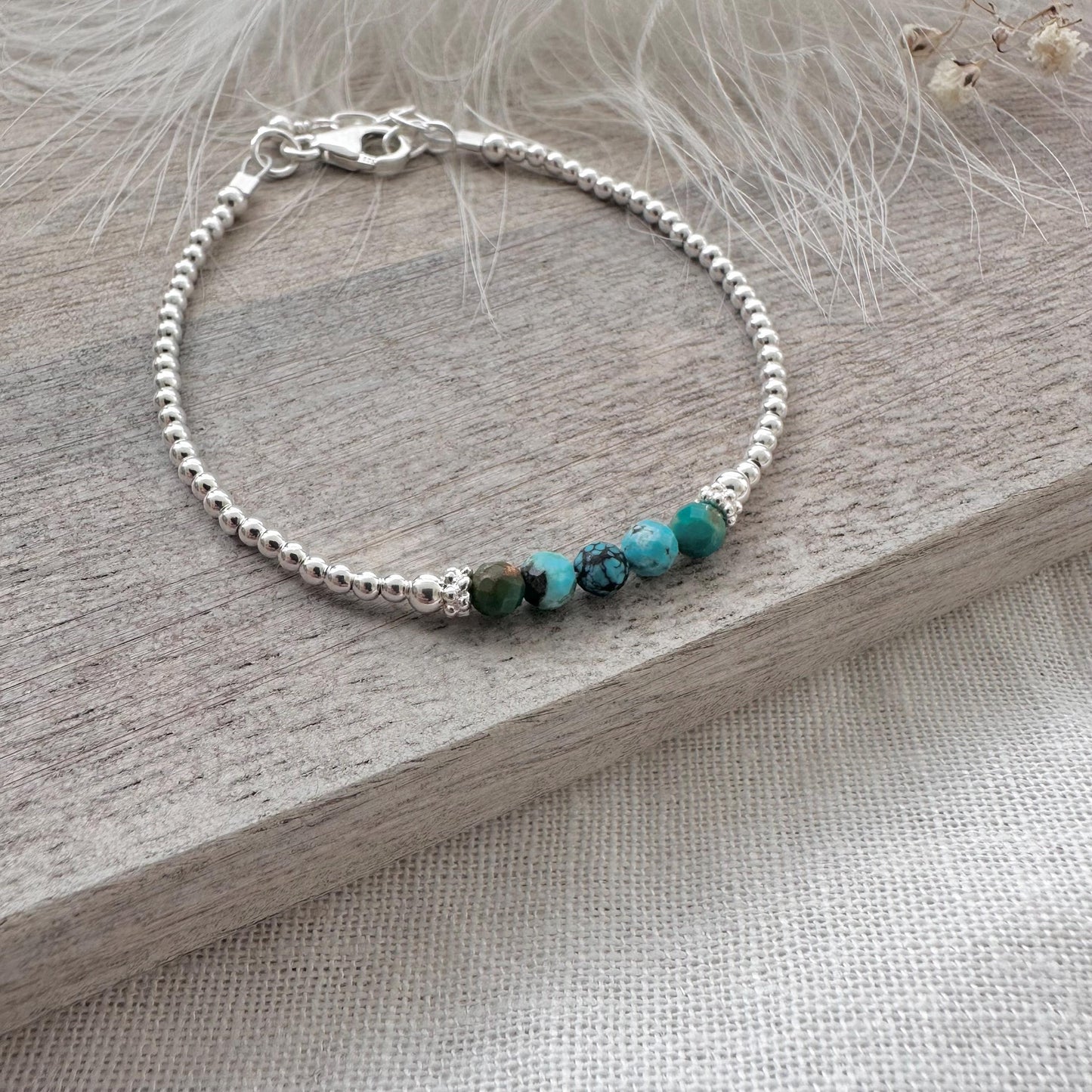 Dainty Turquoise Bracelet, December Birthstone