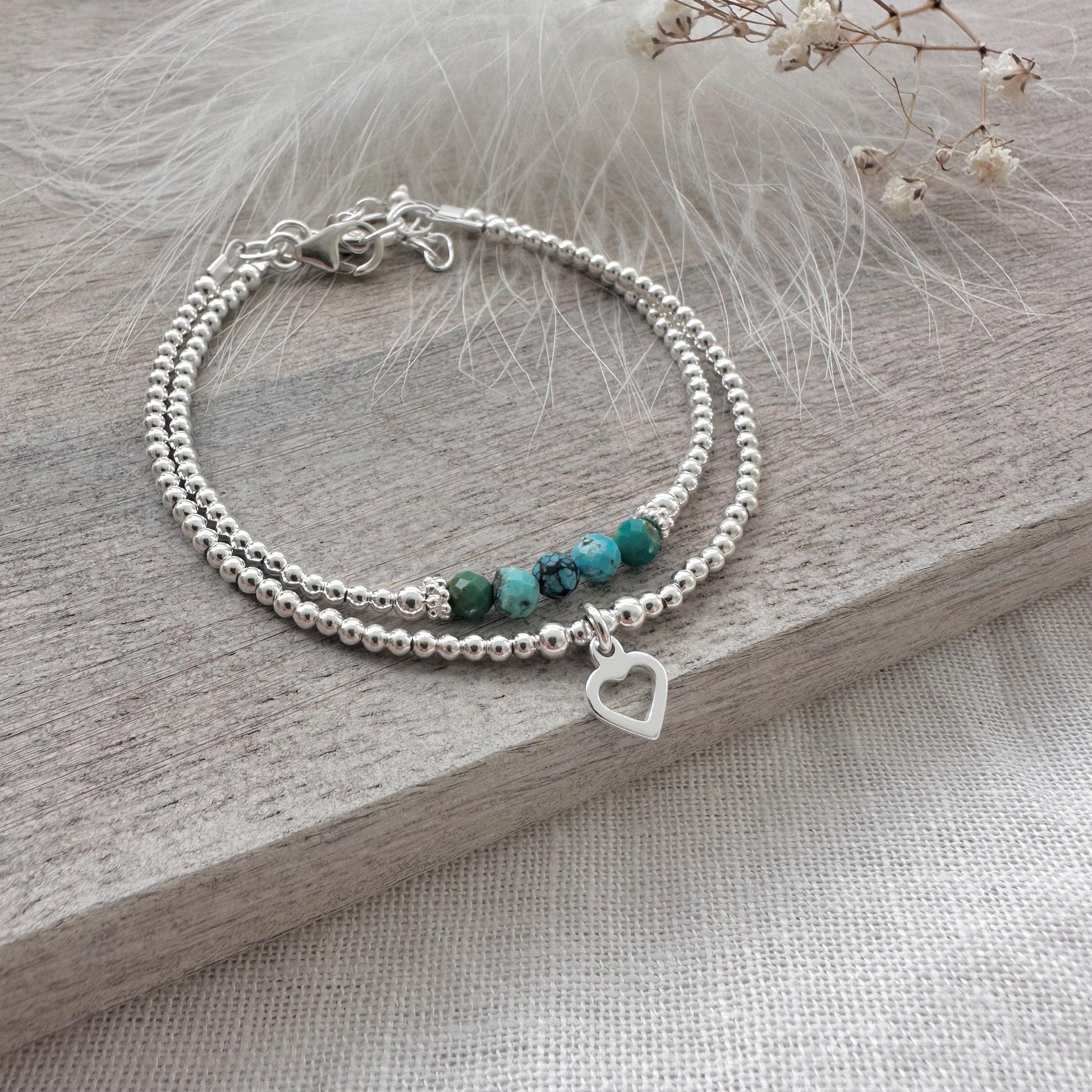 Set of Turquoise Stacking Bracelets, December Birthstone