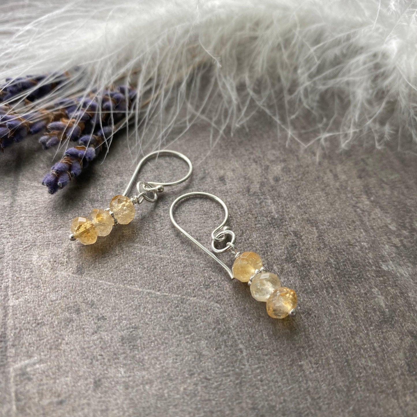 November Birthstone Earrings, Citrine Jewellery, Sterling Silver Earrings, Earrings for Women, Jewellery for Women