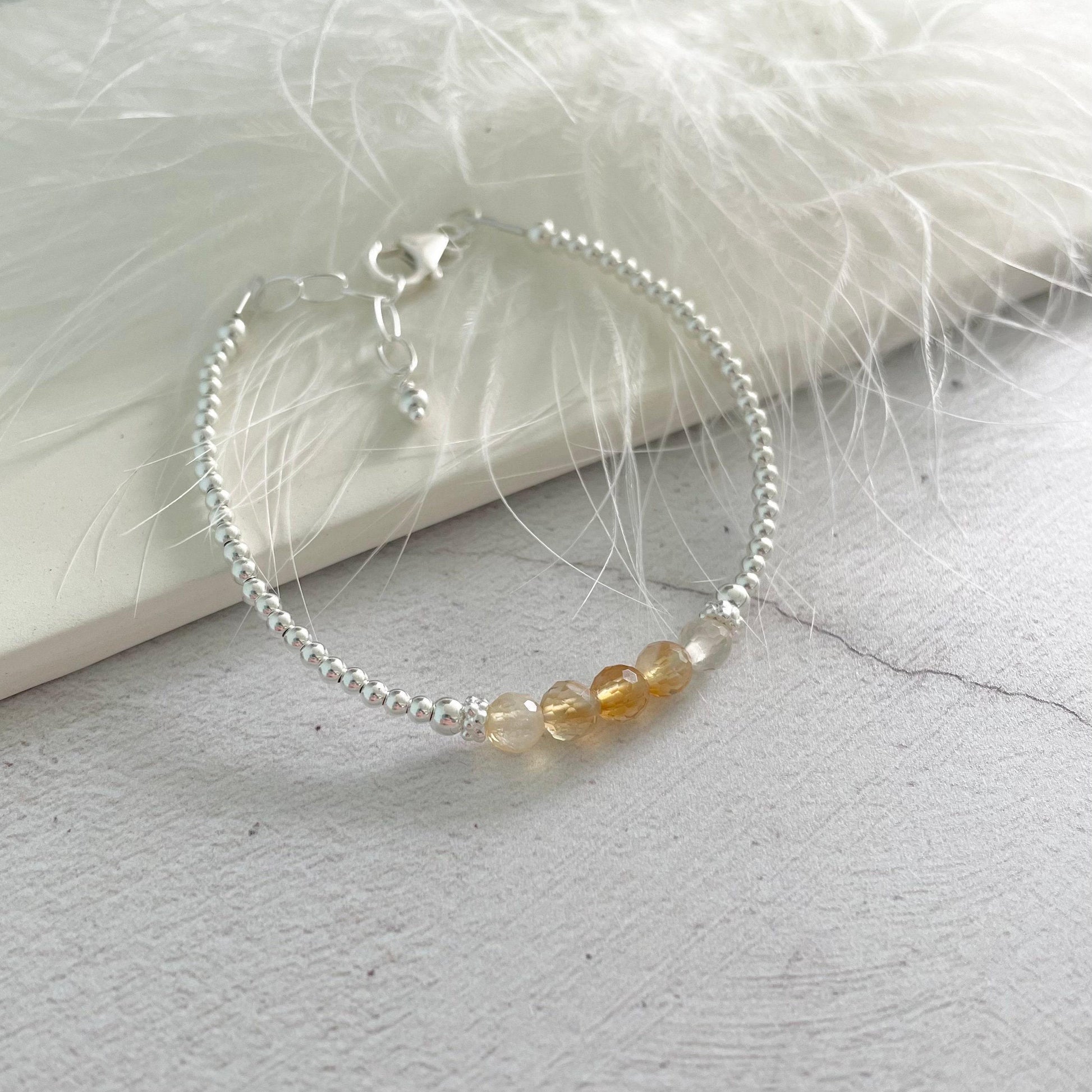 Yellow Citrine Bracelet, November Birthstone