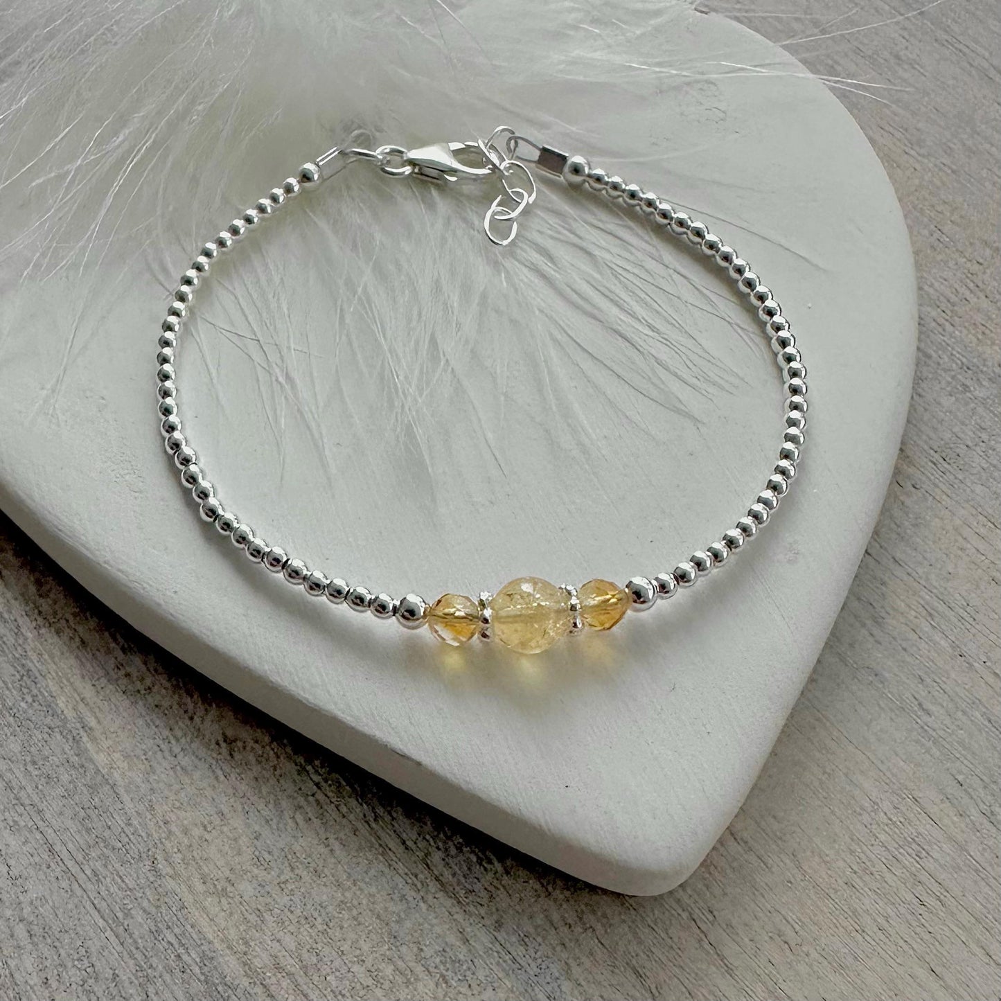 Yellow Citrine Bracelet, , November Birthstone Sterling Silver