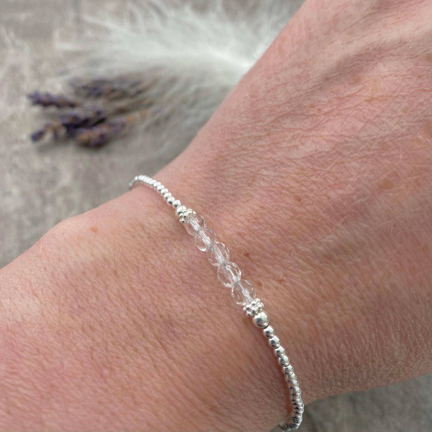 Clear Quartz Bracelet, April Birthstone