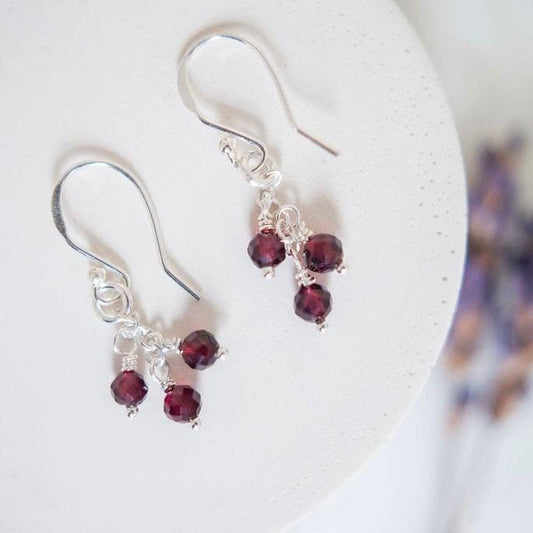 Sterling Silver Birthstone Earrings, Cascade Earrings