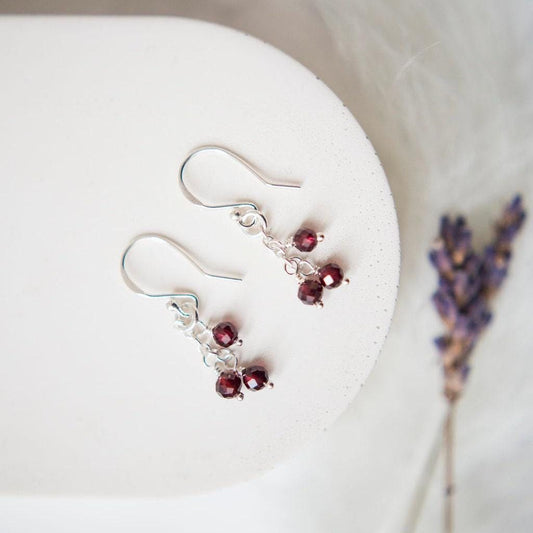 Sterling Silver Birthstone Earrings, Cascade Earrings