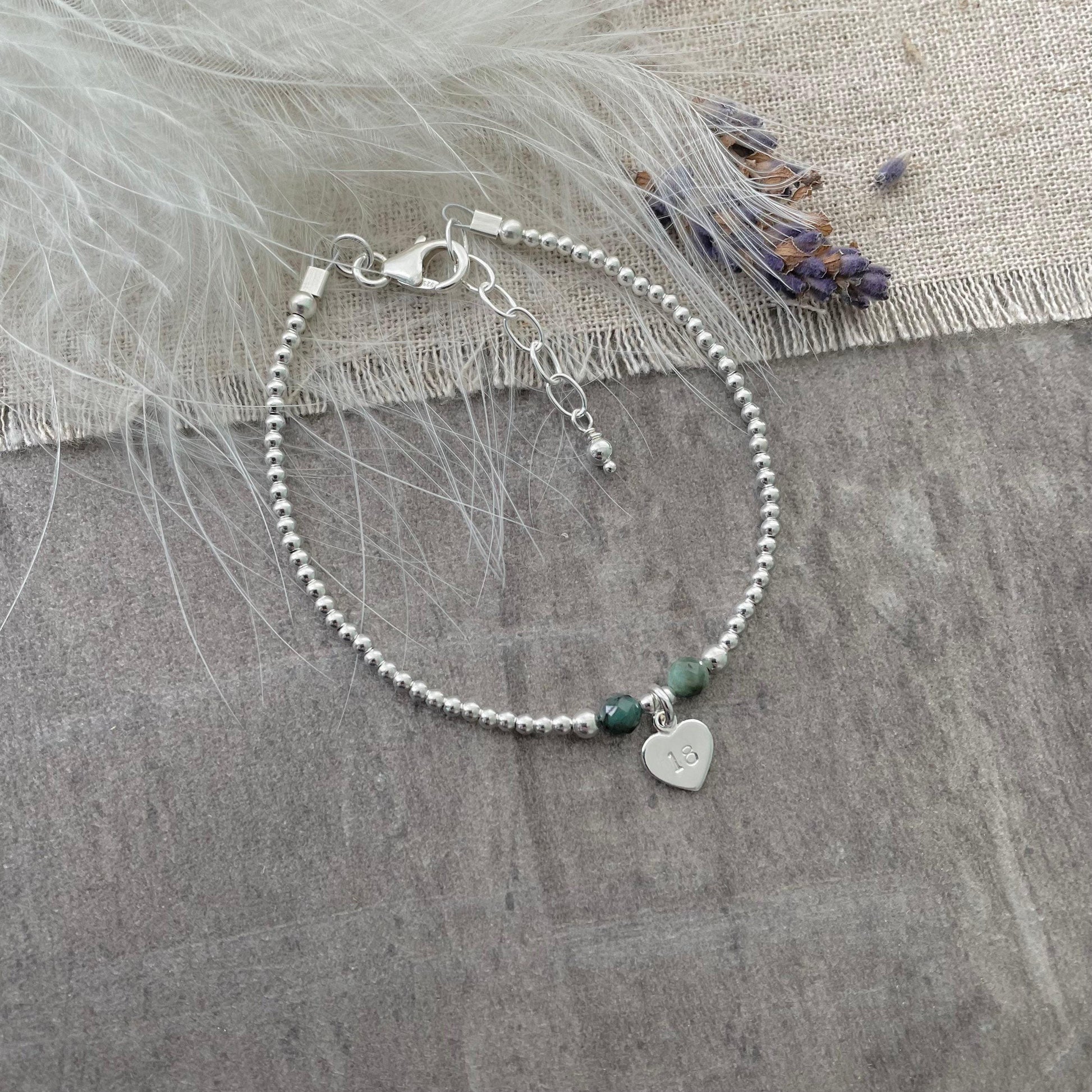 Birthday Birthstone Bracelet, 16th 18th 21st 30th 40th 50th