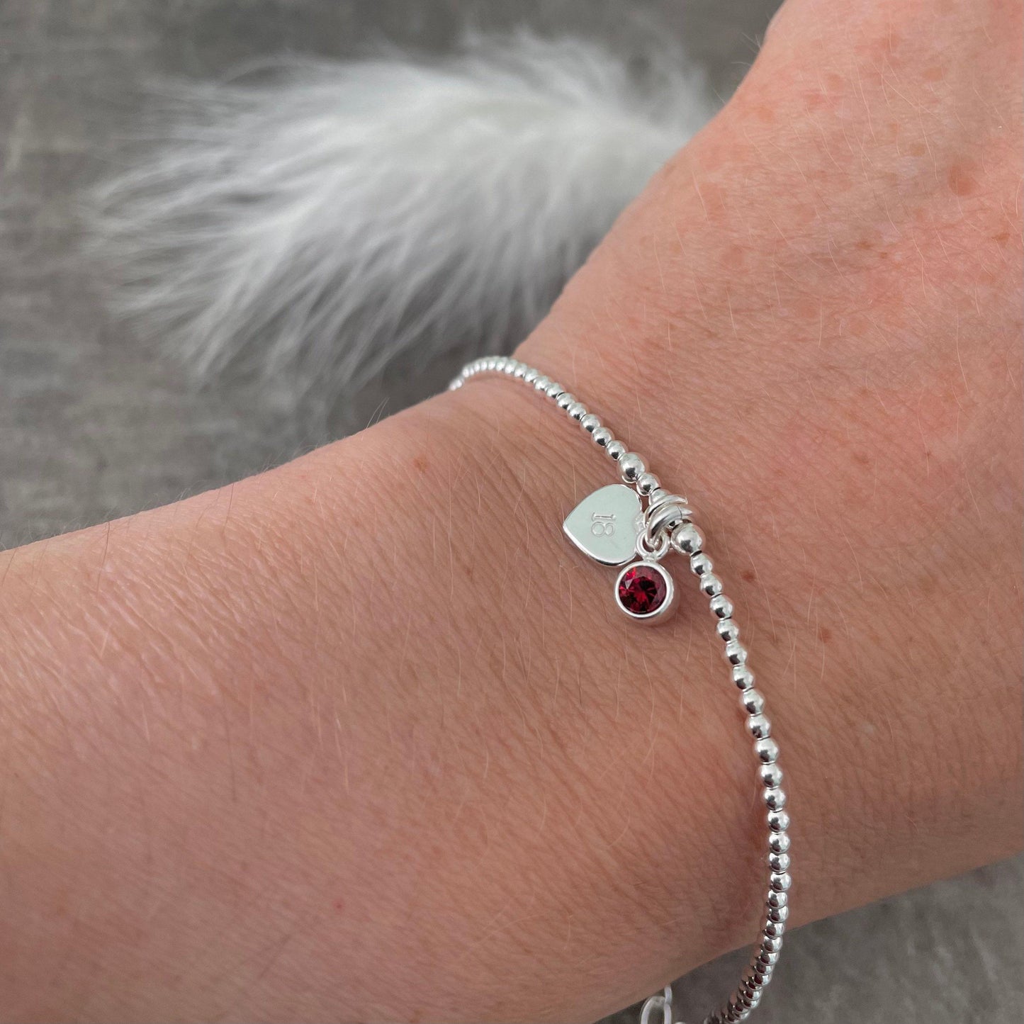 18th Birthday Milestone Gift, Dainty Bracelet with Cubic Zirconia Birthstone