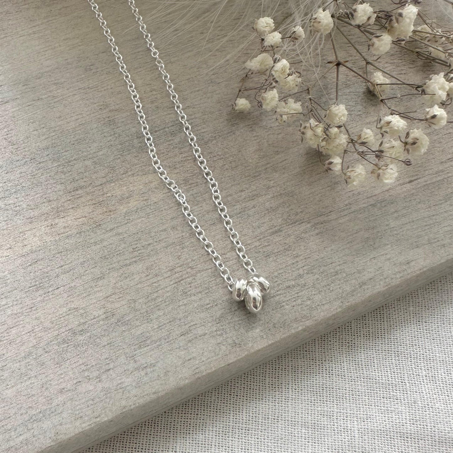 30th Birthday Gift 3 Beads 3 Decades Necklace, Jewellery Gift for Her 30th in Sterling Silver