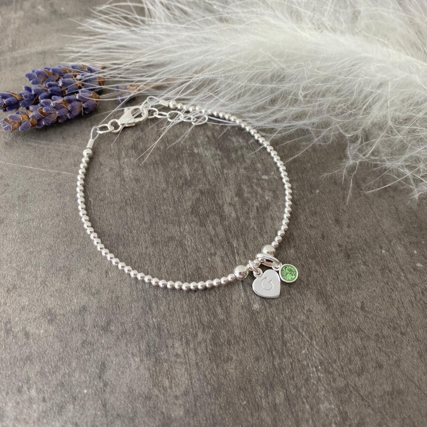 Keepsake Personalised Bracelet with birthstone crystal