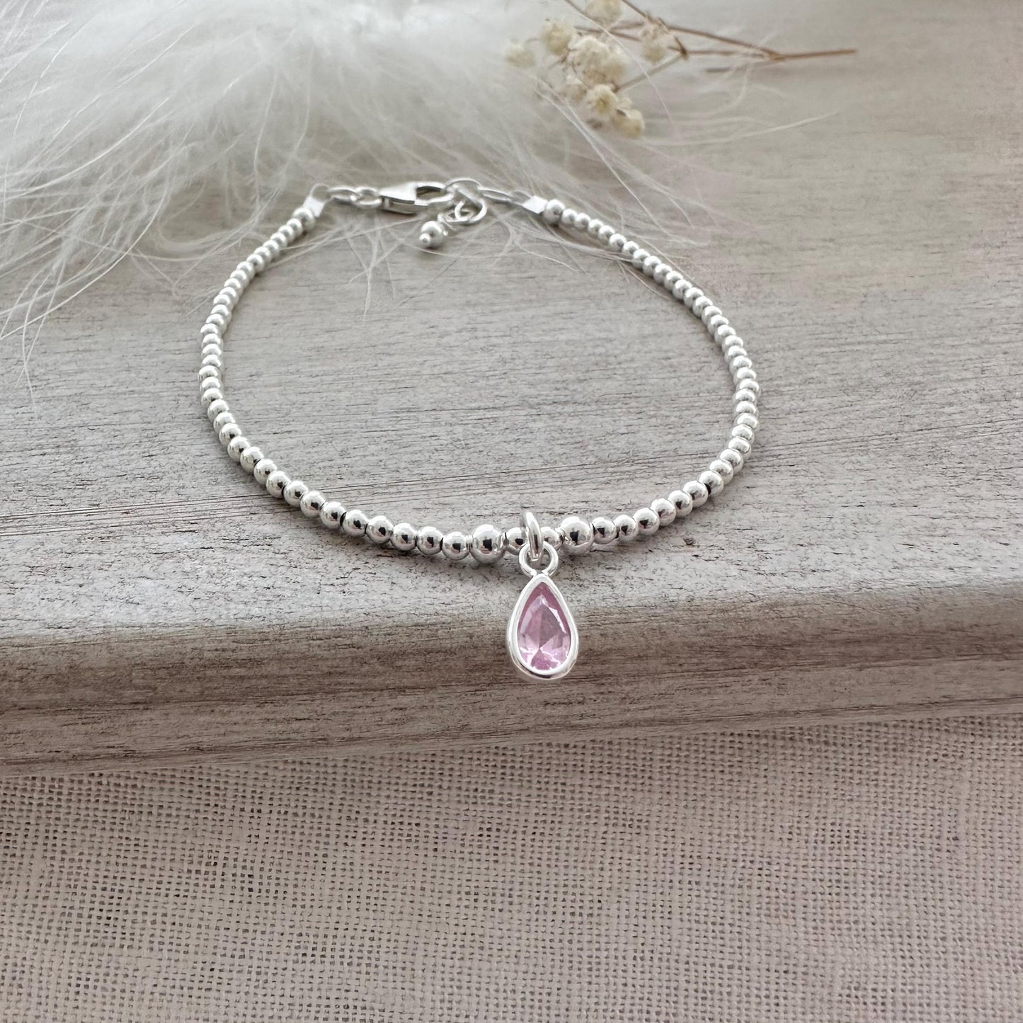 Cubic Zirconia Crystal Birthstone Bracelet, Birthday gift for women