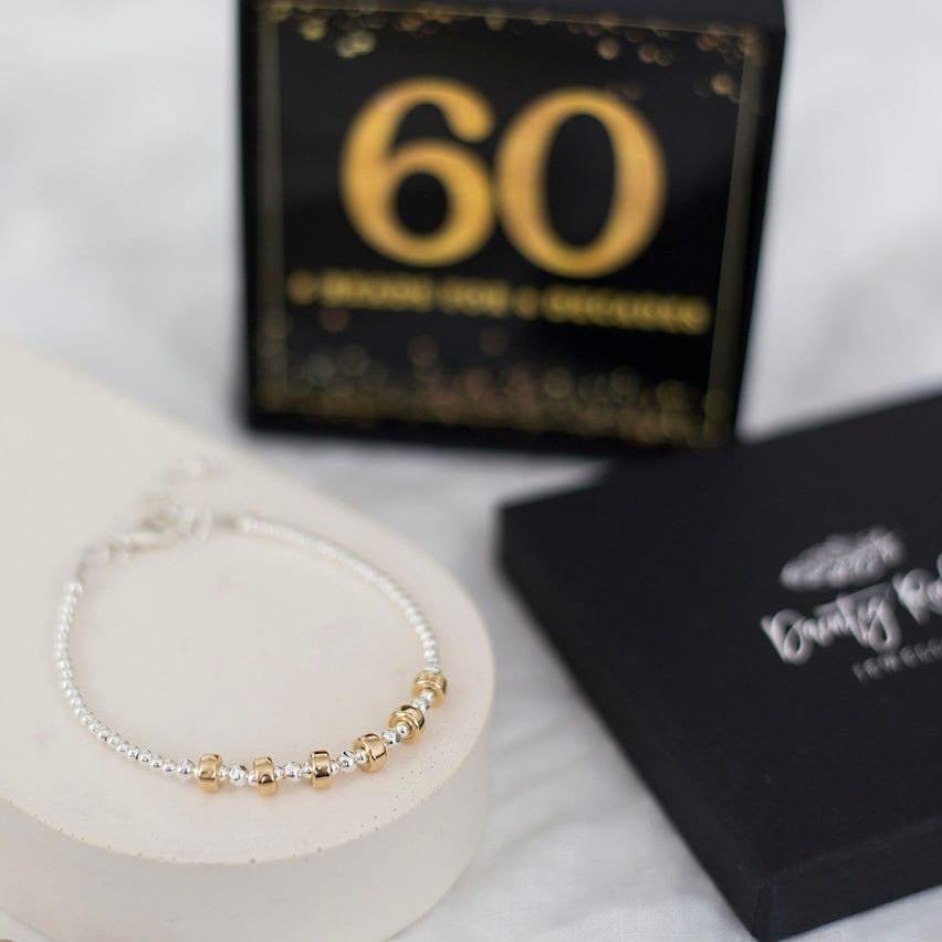 6 Decade Bracelet 60th Birthday Jewellery Gift for Her in Sterling Silver