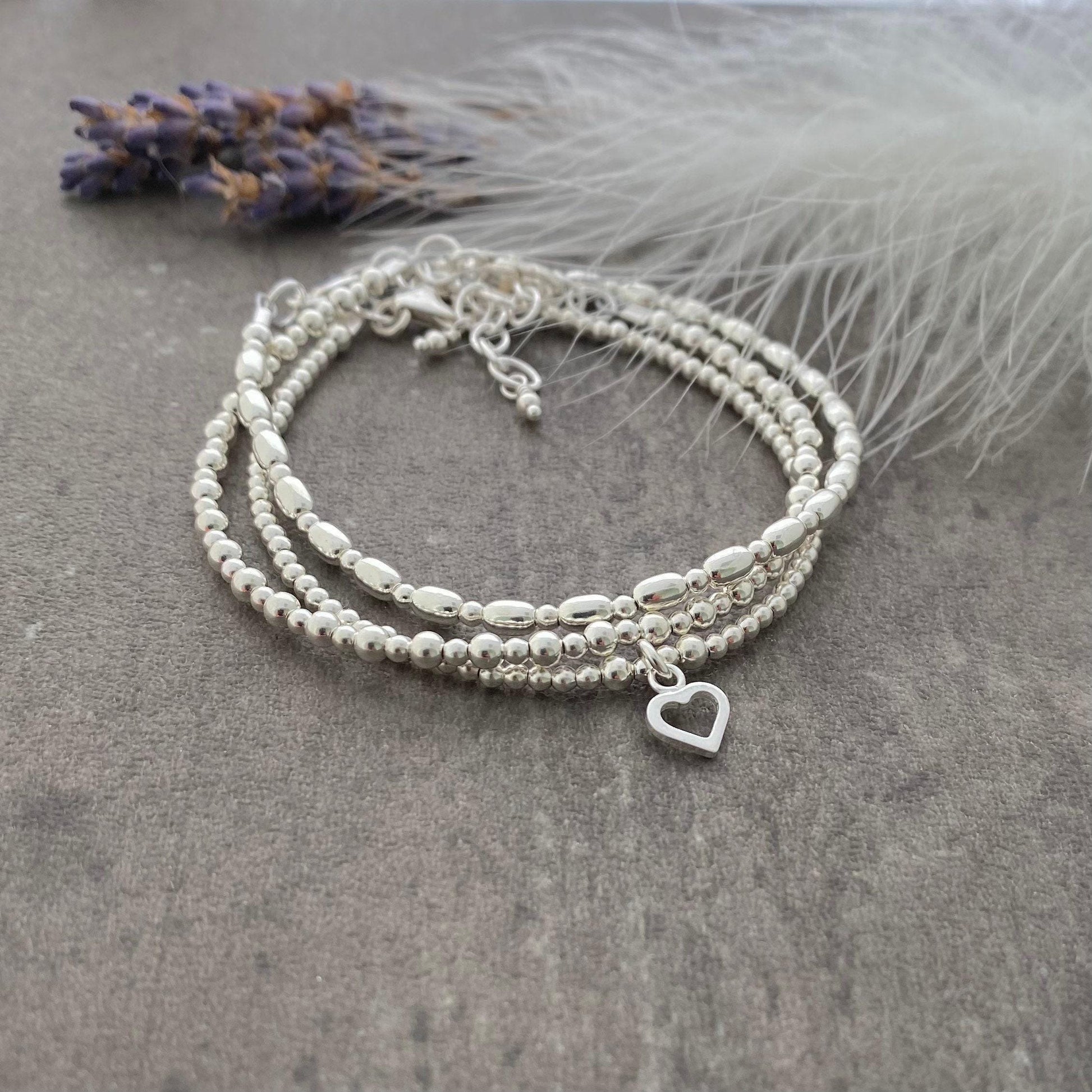 Silver Stacking Bracelet Set, Sterling Silver Bracelets