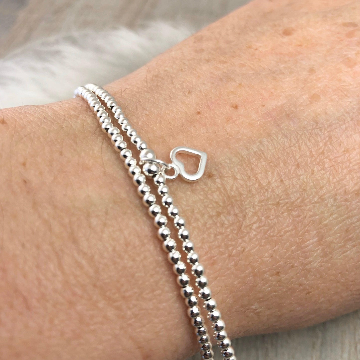 Sterling Silver Bracelet Set, Dainty Silver Bracelets