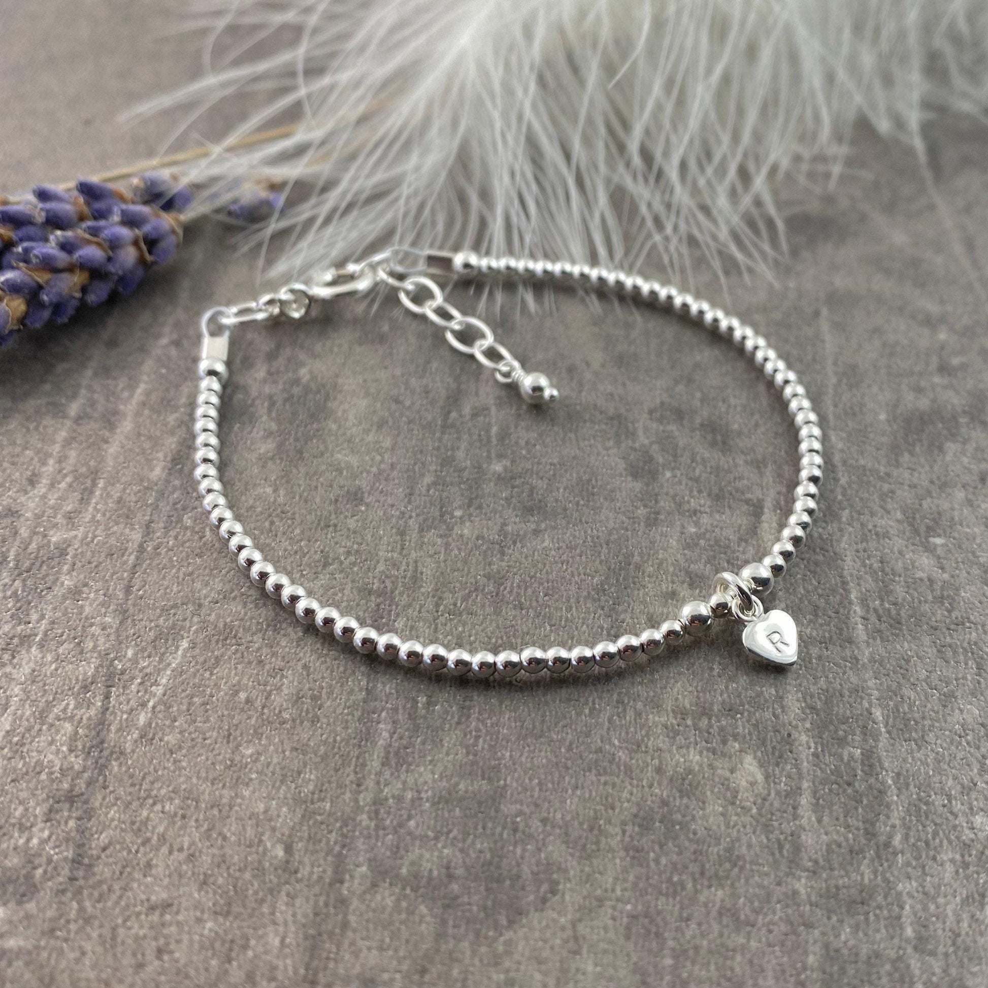 Delicate Personalised Initial Bracelet in Silver