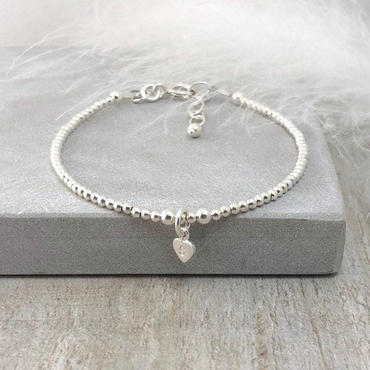 Delicate Personalised Initial Bracelet in Silver