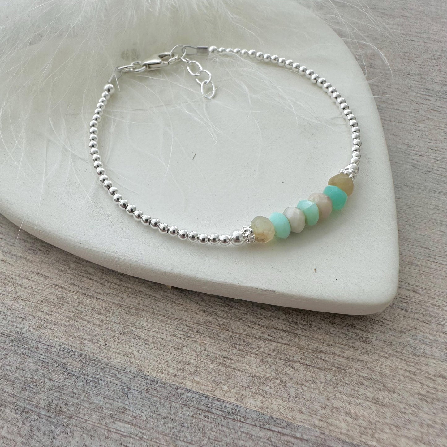 Green Opal Bracelet, October Birthstone Jewellery