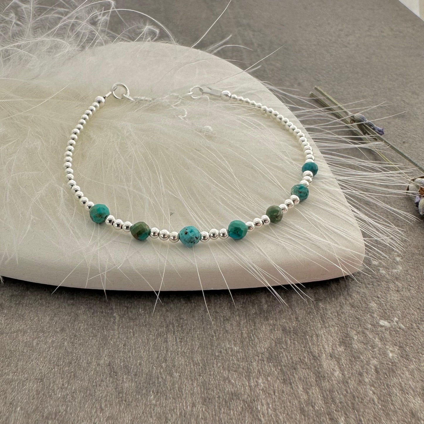 December Birthstone Turquoise Sterling Silver Bracelet