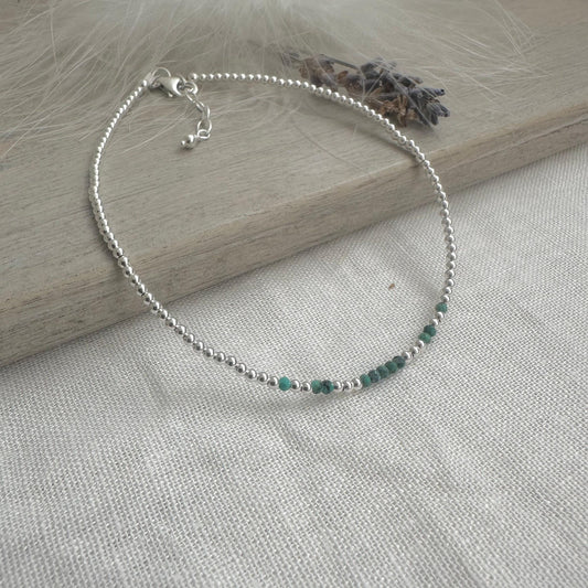 Blue Turquoise Anklet, Gemstone Ankle Bracelet Jewellery with December Birthstone