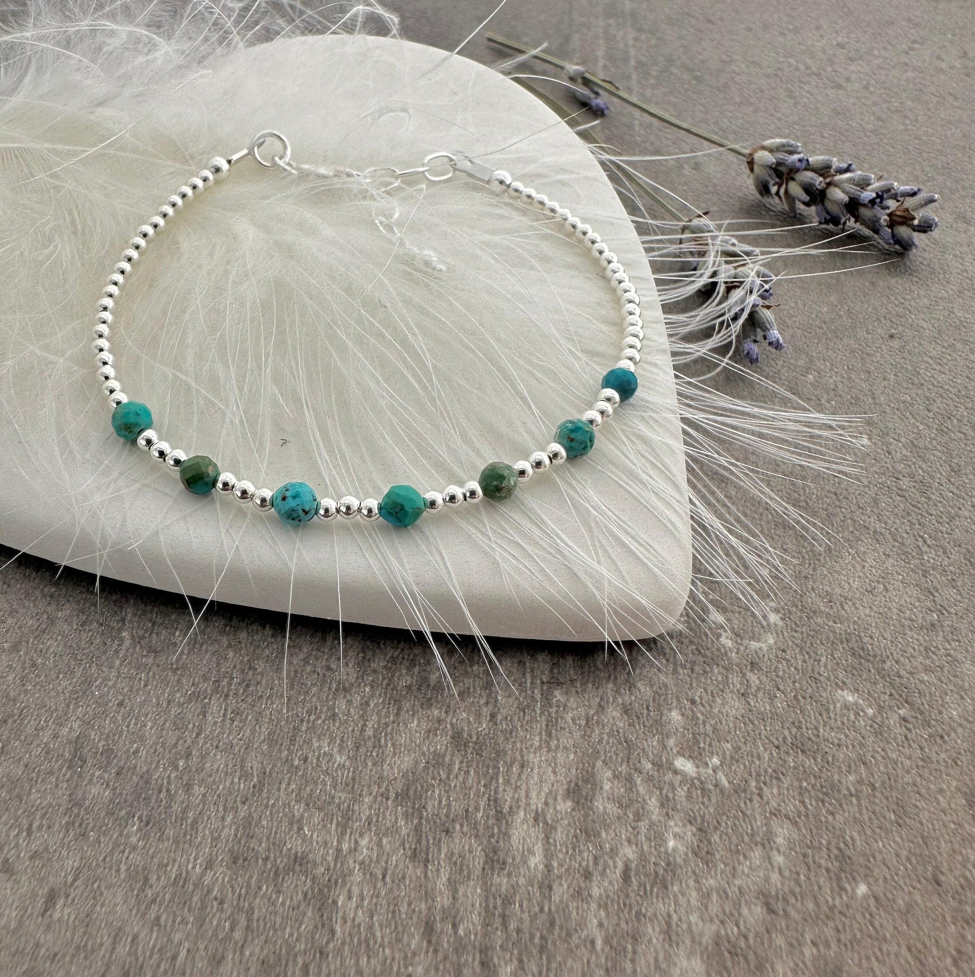 December Birthstone Turquoise Sterling Silver Bracelet