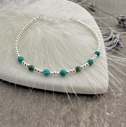 December Birthstone Turquoise Sterling Silver Bracelet