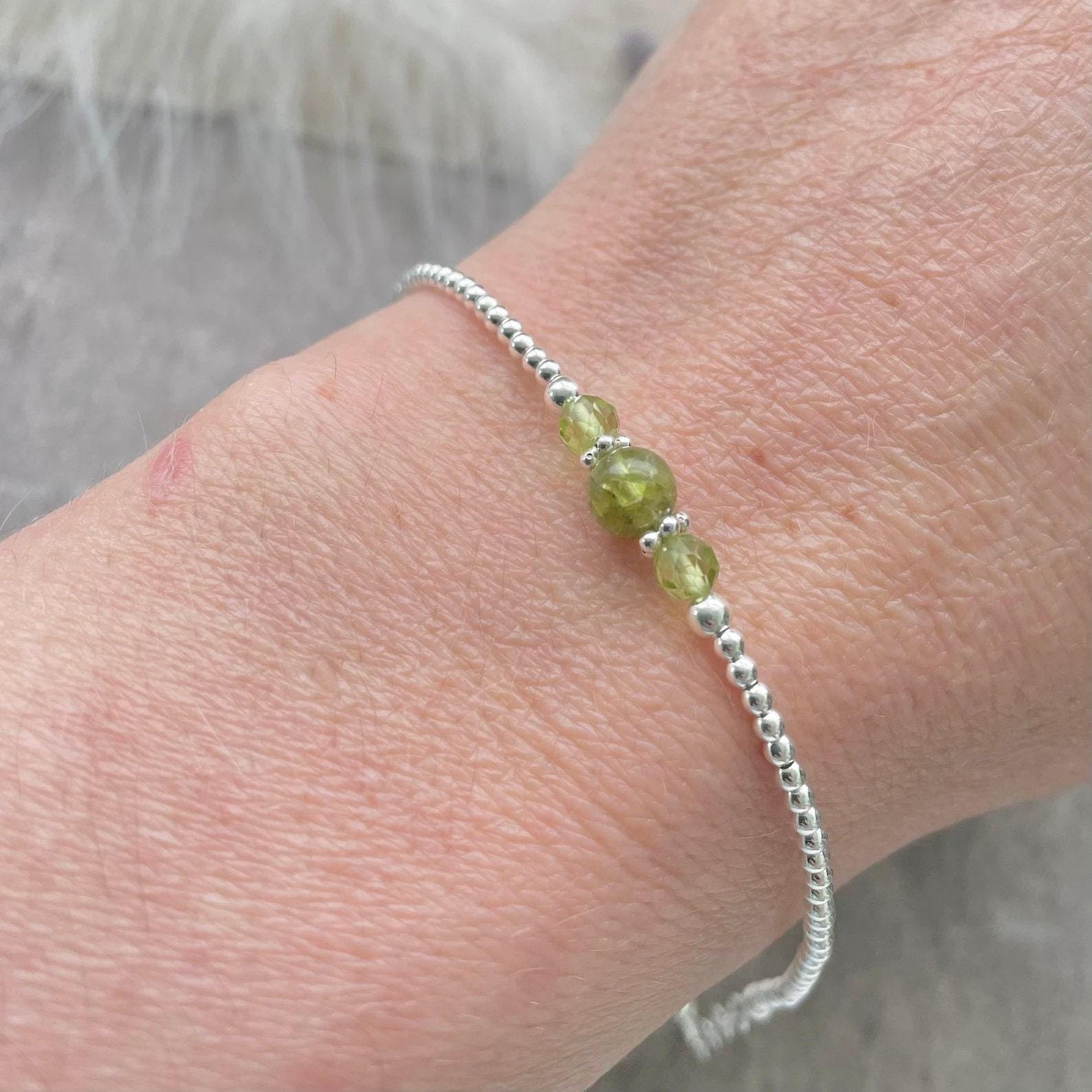 August Birthstone Bracelet, Peridot Bracelet