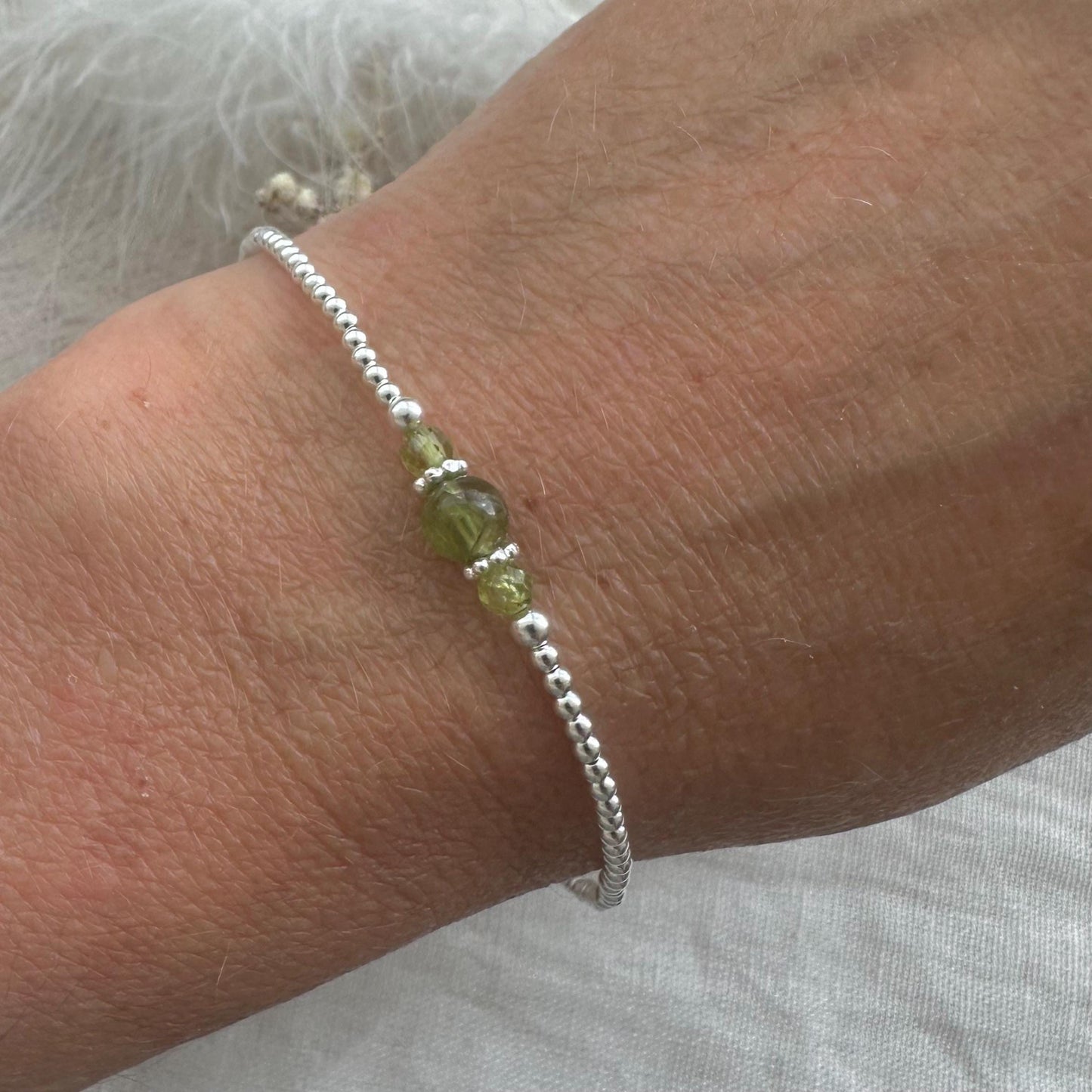 August Birthstone Bracelet, Peridot Bracelet