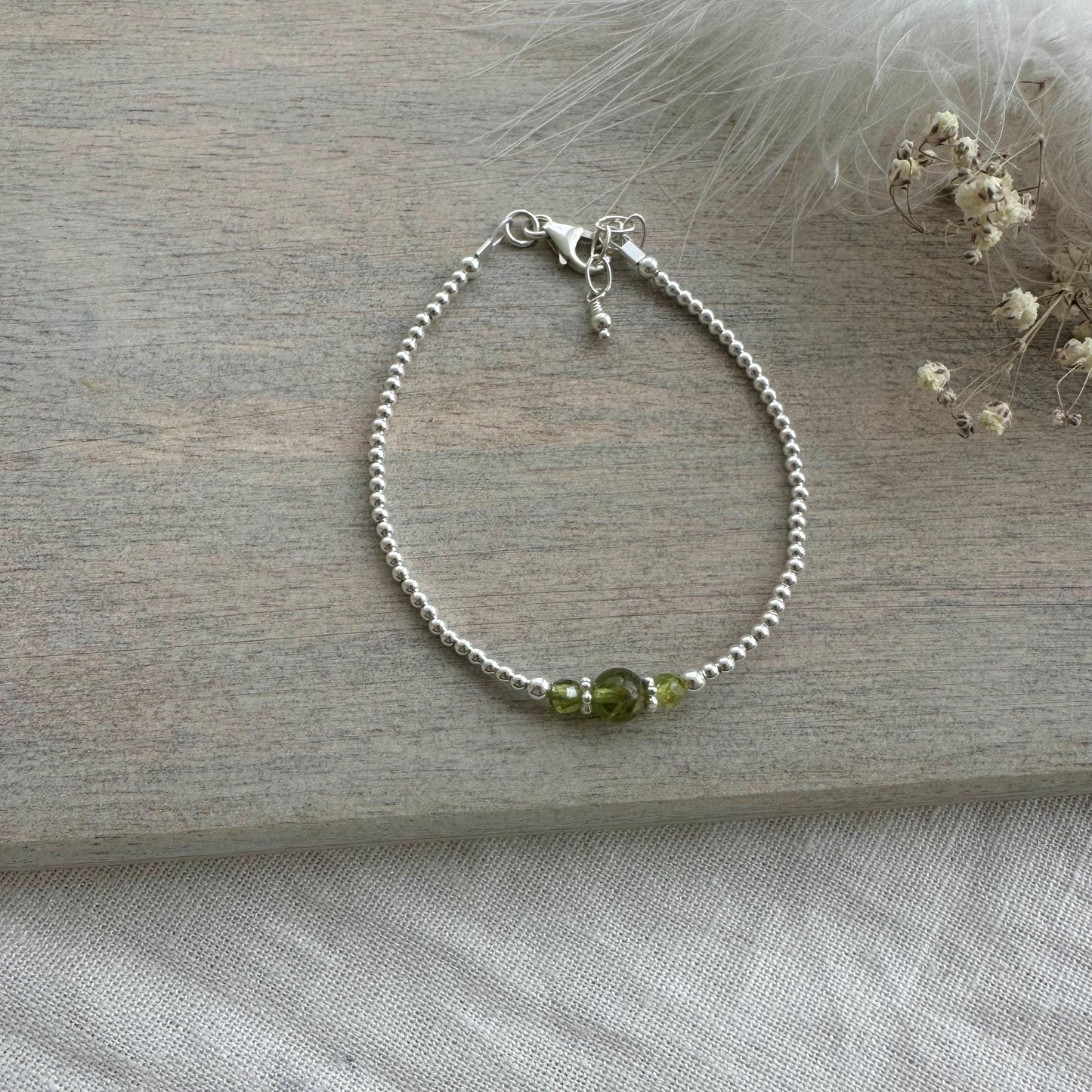 August Birthstone Bracelet, Peridot Bracelet