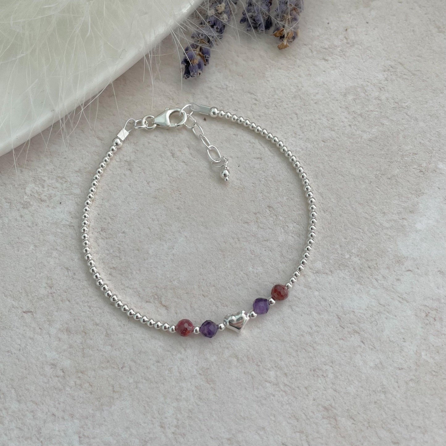 Personalised Family Birthstones Bracelet in Silver, Family Jewelry