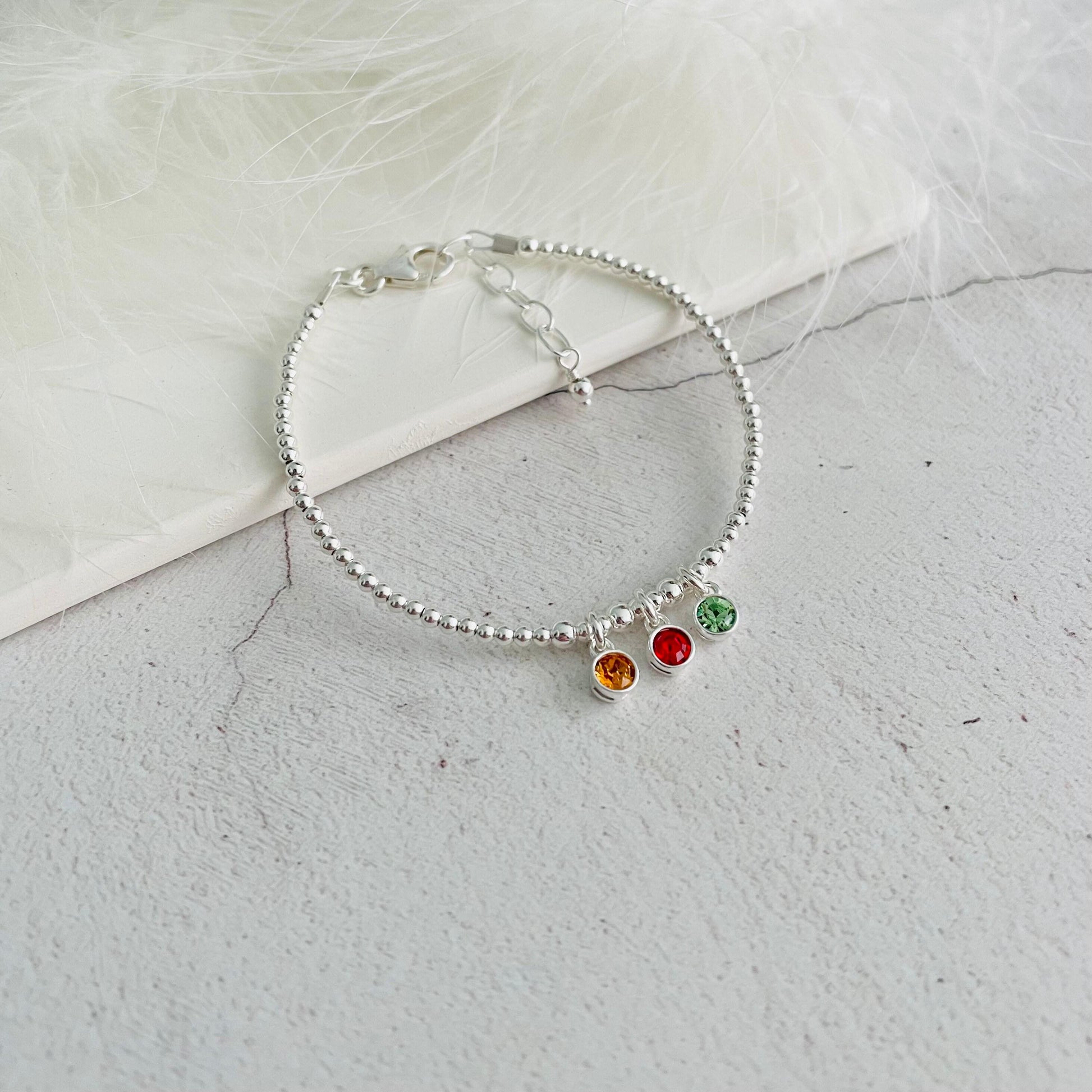 Crystal Birthstone Bracelet For Mums Mothers Day Gift, Family Birthstone Jewellery