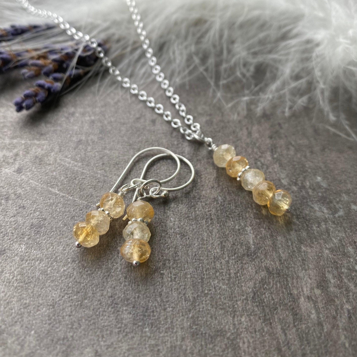 November Birthstone Earrings, Citrine Jewellery, Sterling Silver Earrings, Earrings for Women, Jewellery for Women