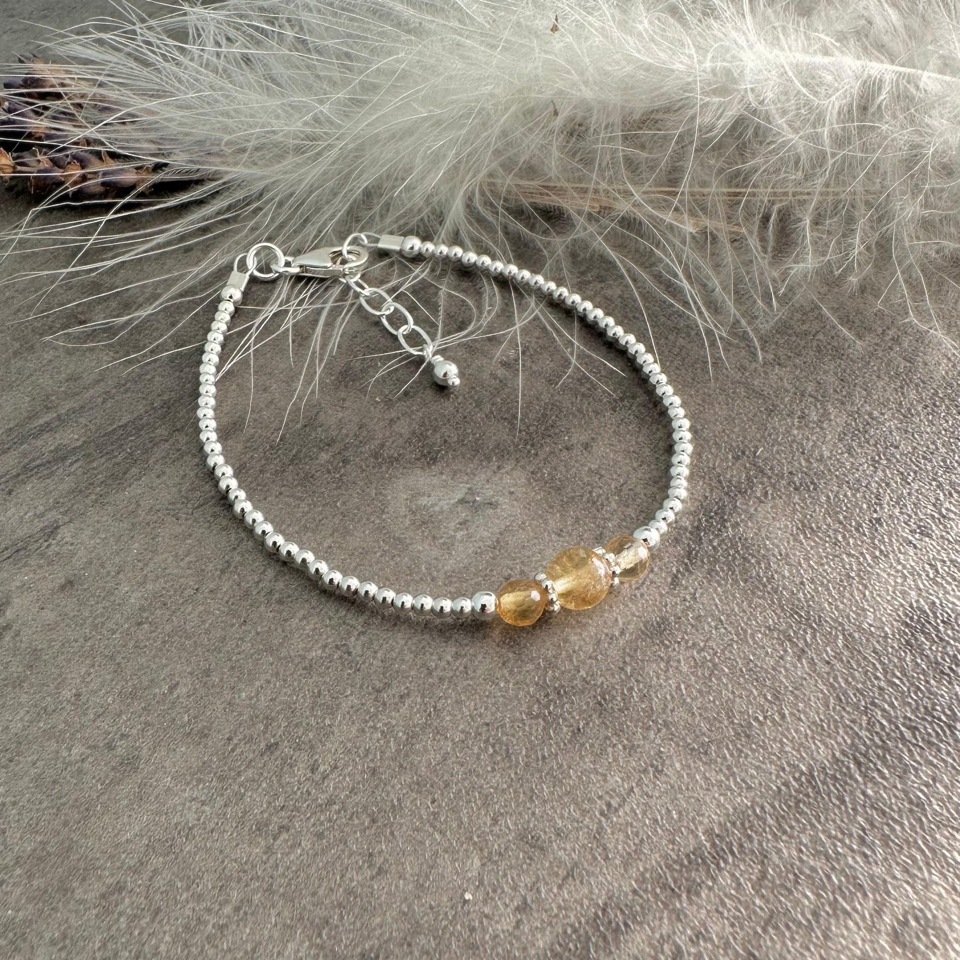 Yellow Citrine Bracelet, , November Birthstone Sterling Silver