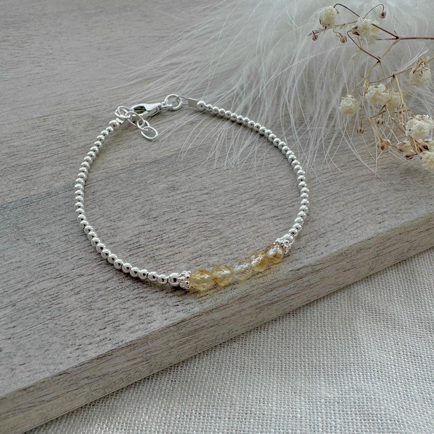 Yellow Citrine Bracelet, November Birthstone