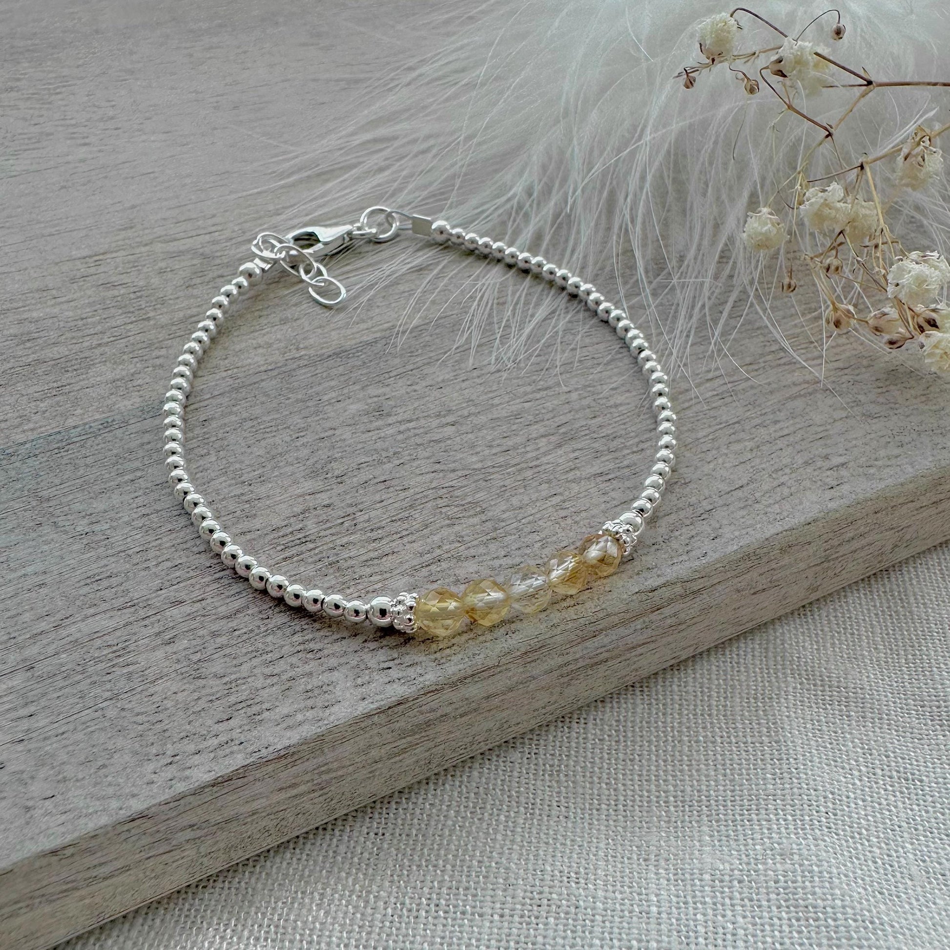 Yellow Citrine Bracelet, November Birthstone