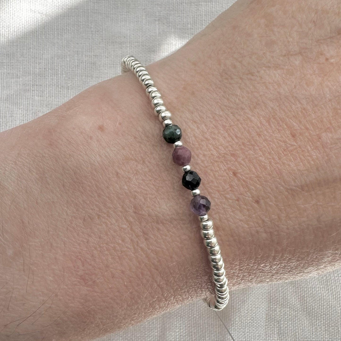 Family Birthstones Seed Bead Bracelet for Mum, with Childrens birthstones