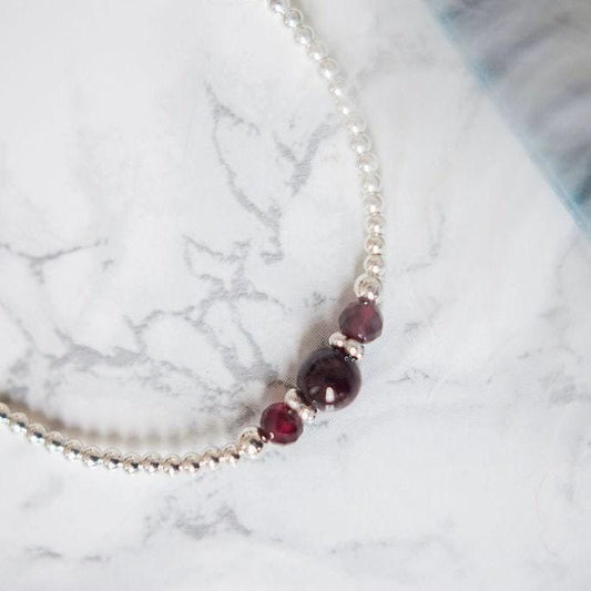 Garnet Bracelet, January Birthstone Bracelet