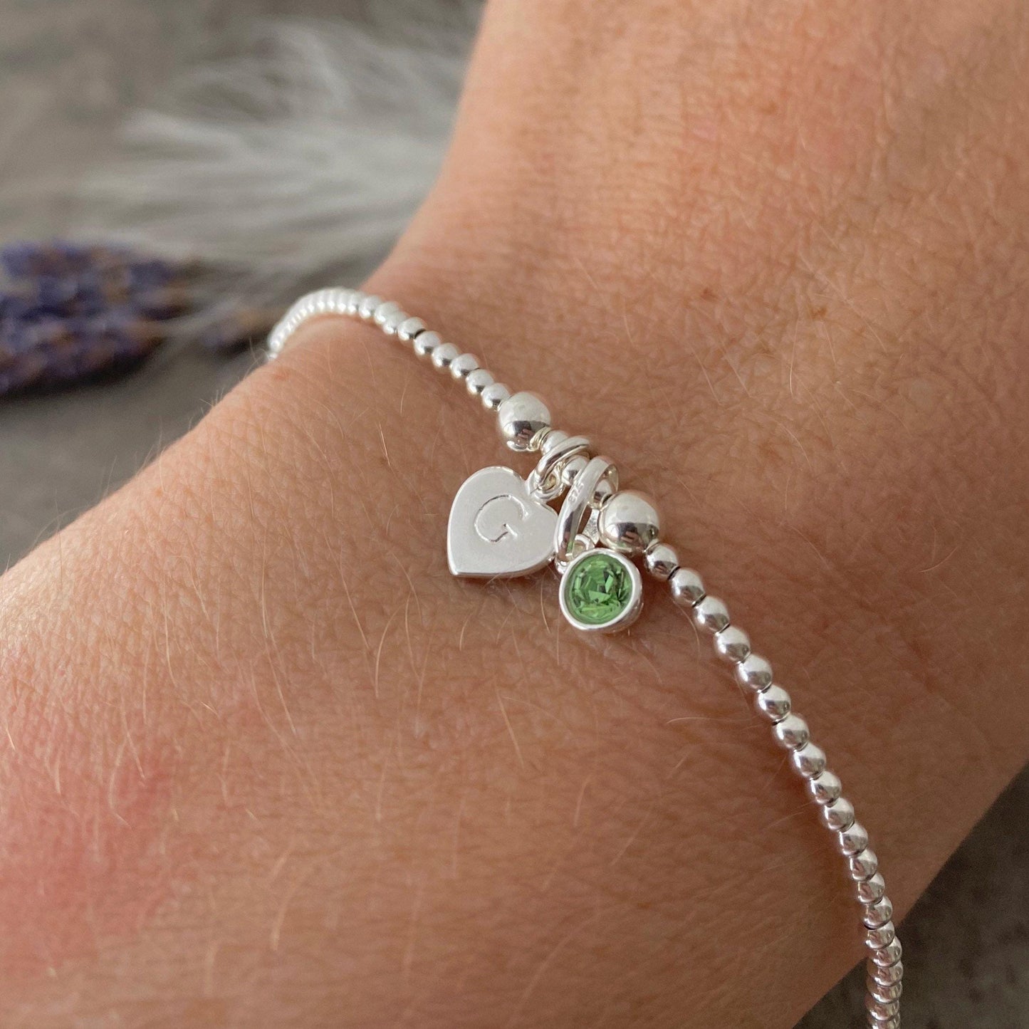 Keepsake Personalised Bracelet with birthstone crystal