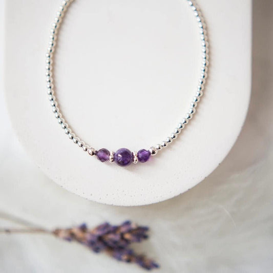 Amethyst Bracelet, February Birthstone