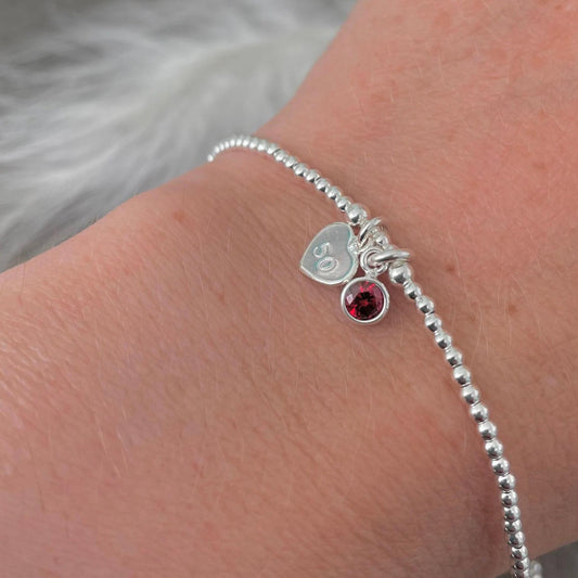 50th Birthday Milestone Gift, Dainty Bracelet with Cubic Zirconia Birthstone