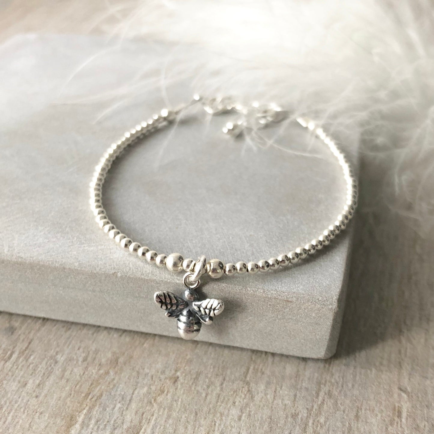 Sterling Silver Bee Bracelet, Manchester Bee Jewellery