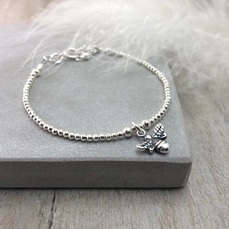 Sterling Silver Bee Bracelet, Manchester Bee Jewellery