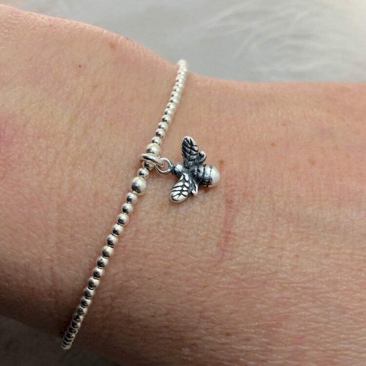 Sterling Silver Bee Bracelet, Manchester Bee Jewellery