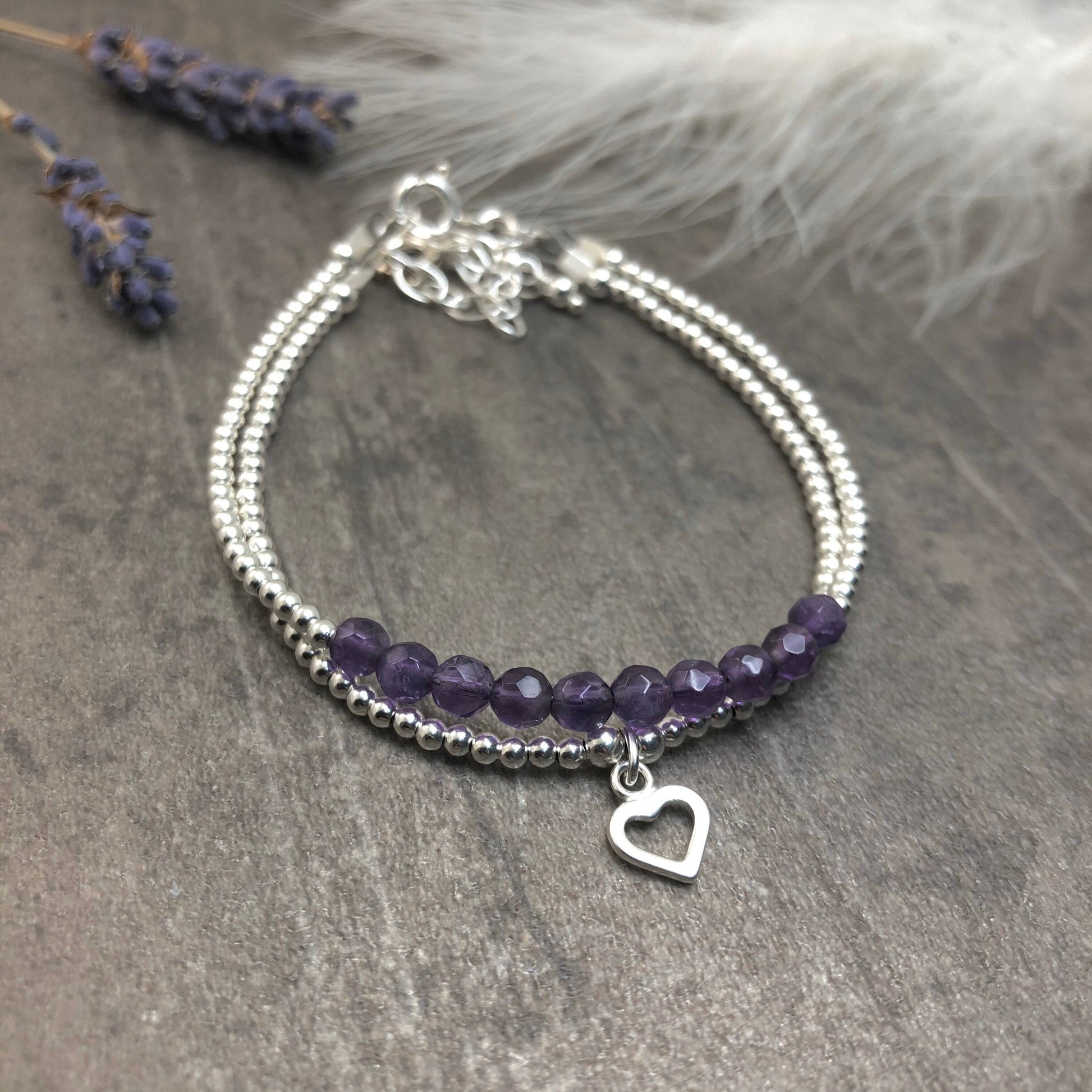 Set of Amethyst Bracelets, February Birthstone