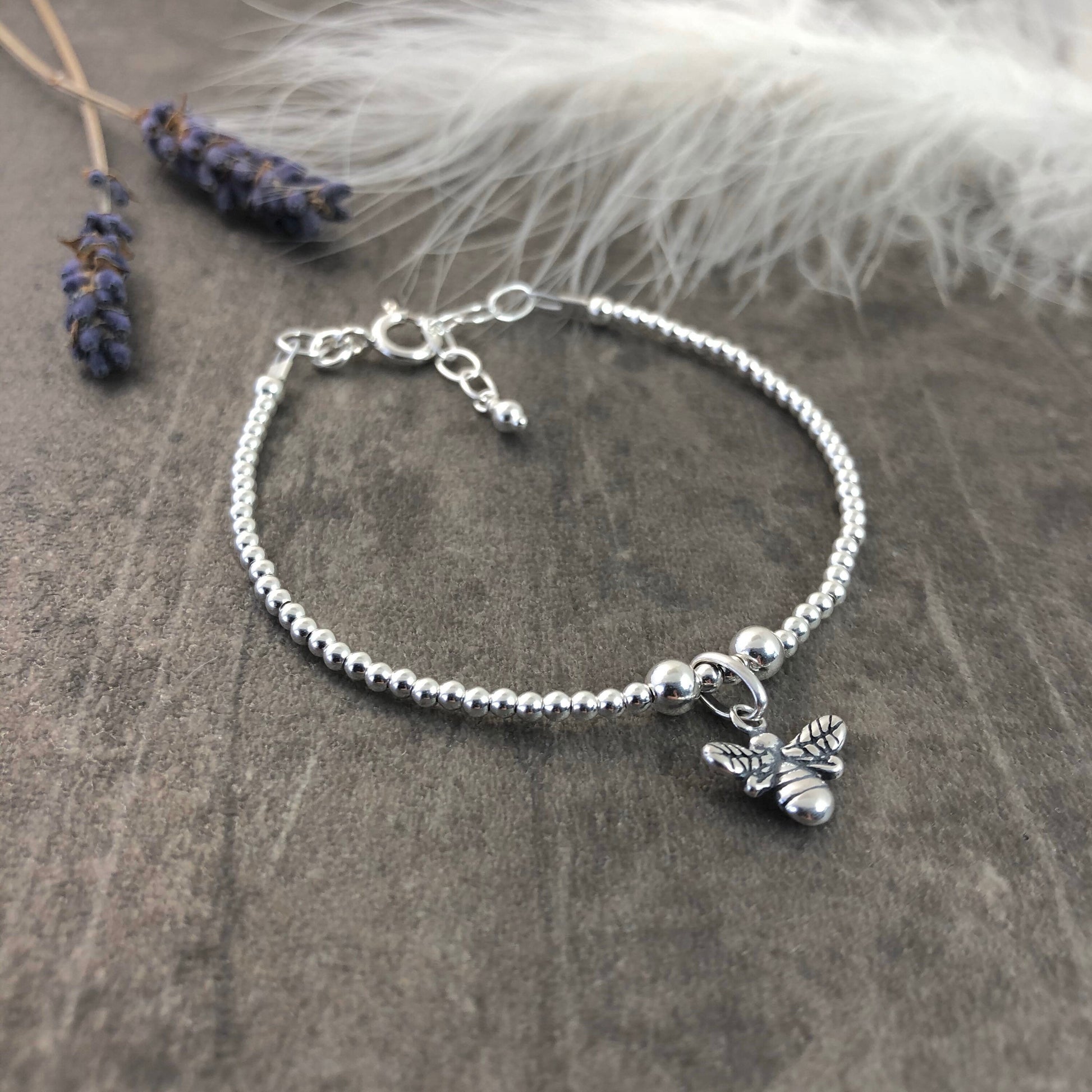 Sterling Silver Bee Bracelet, Manchester Bee Jewellery